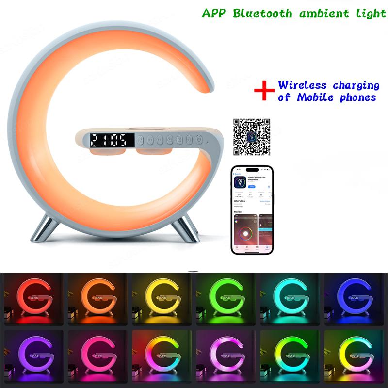 Loa bluetooth bộ sạc nhanh không dây RGB Đèn LED Đèn LED Thông minh Điều khiển kỹ thuật số Đồng hồ báo thức kỹ thuật số Trẻ em ngủ Ngủ Phòng ngủ: S29-M