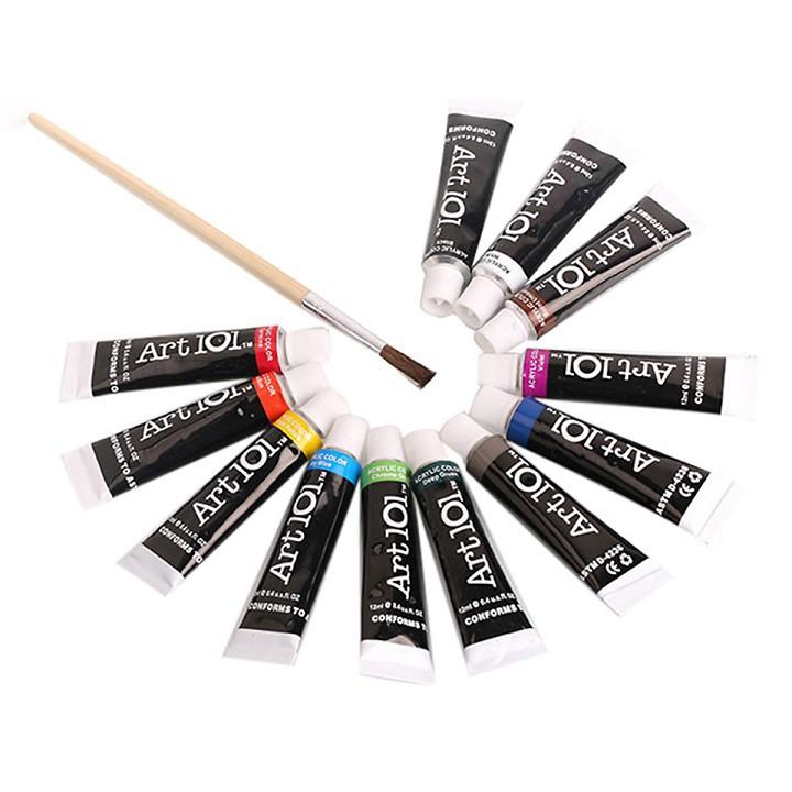 Màu vẽ Acrylic Colormate, màu Acrylic bộ 12 tuýp màu - COLORMATE