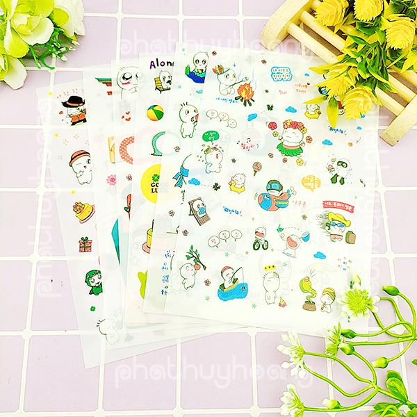 Sticker washi tape nhiều hình cute nhỏ gọn giá siêu tốt thích hợp trang trí sổ tay, tập vở