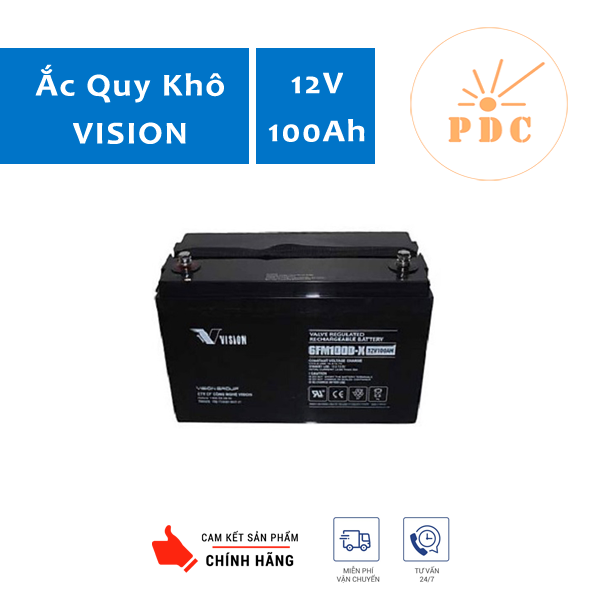 Ắc quy Vision 6FM100D-X 12V 100Ah