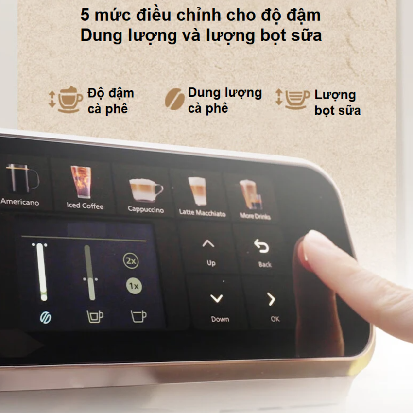 HÀNG CHÍNH HÃNG - Máy pha cà phê tự động Serial 5200 pha 12 loại đồ uống khác nhau. Thương hiệu Hà Lan cao cấp Philips - EP5242/62