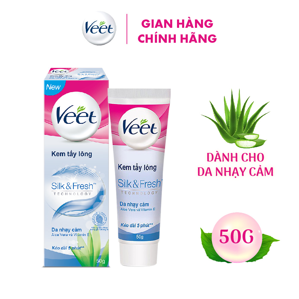 Kem tẩy lông cho da nhạy cảm Veet Silk Fresh 50g