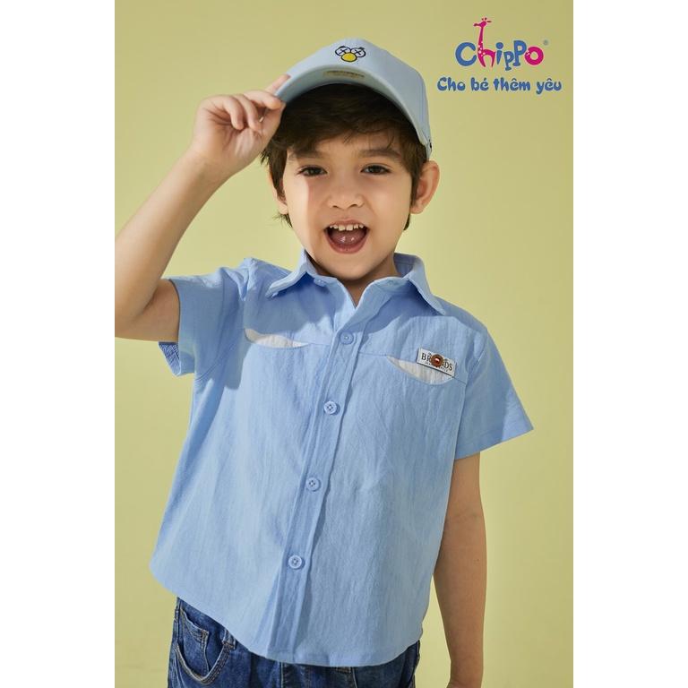 Áo sơ mi Chippo cho bé trai chất liệu thô Cotton áo thun sơ mi đi học cho bé từ 1 đến 5 tuổi (10-19Kg)