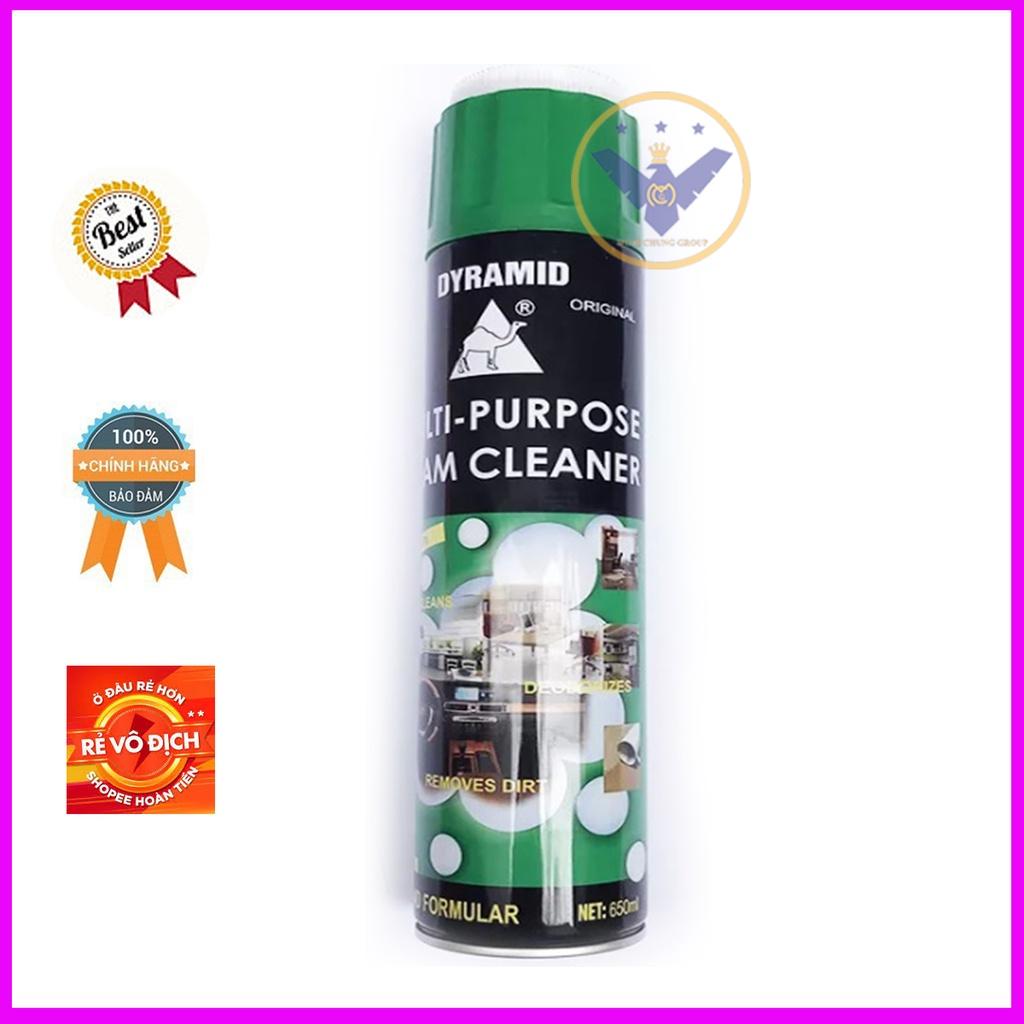 COMBO 2 chai xịt bọt tẩy vệ sinh nội thất xe ô tô đa năng Dynamid Foam Cleaner 650ml