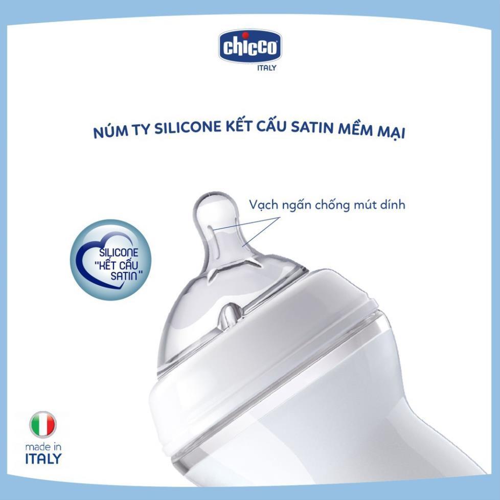 Bình sữa núm nghiêng Pisa Natural Feeling 2M+ Chicco 250ml