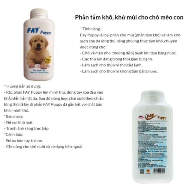 PHẤN TẮM KHÔ FAY . CHO CHÓ, MÈO 0