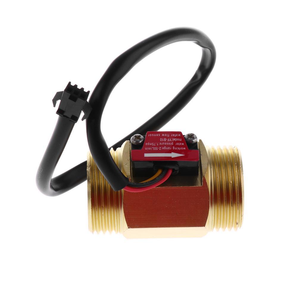 4pcs Copper G1 Thread Water Flow Sensor With Accuracy 1 ～ 25L / MIN ± 5% DC 5 ～ 15V