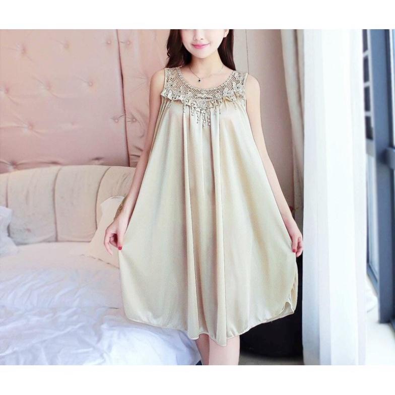 Váy ngủ nữ lụa xuất xứ Quảng Châu hàng cao cấp