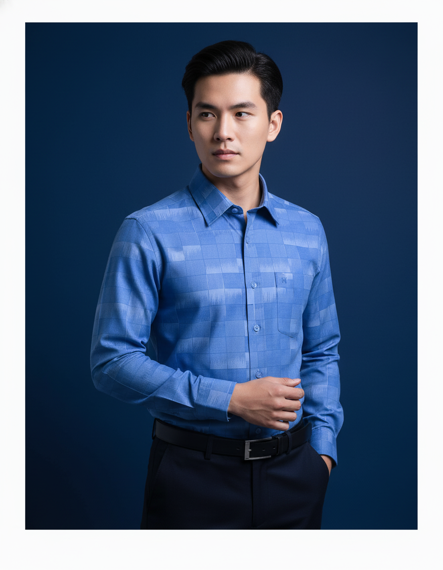 Áo sơ mi nam tay dài Khatoco(M-2XL)