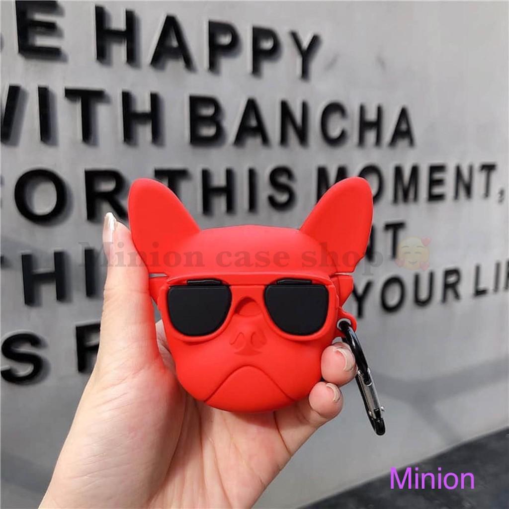 Bao Case Ốp dành cho airpod 1 và 2,airpod pro bulldog Pháp siêu ngầu silicon 3d cao cấp