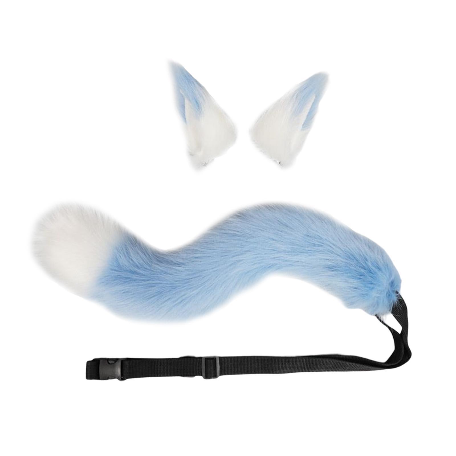 2Pcs Faux Wolf Ears Tail Cosplay Set for Party Decor