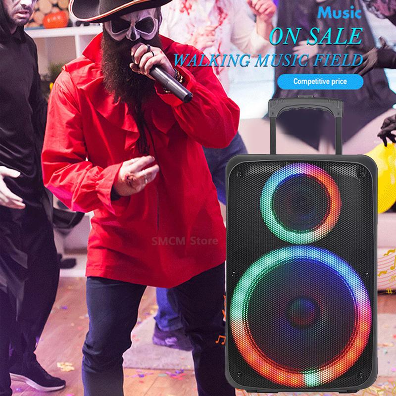 Đỉnh công suất 1500W Super Large Outdoor Loa loa 12 inch 40W Power Party Party với âm thanh điều khiển từ xa micro với micrô Color: 8 inch NDR-2680