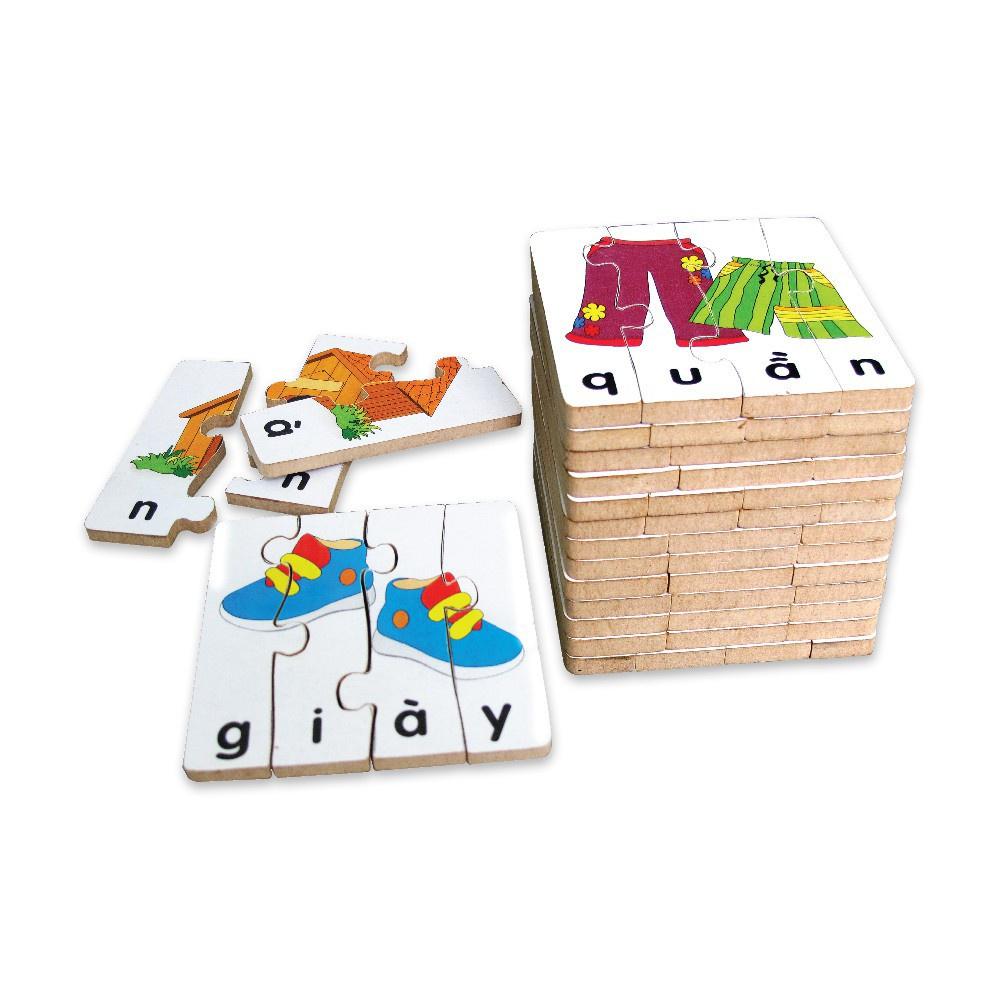 Bộ ghép hình cho bé học chữ Tiếng Việt đồ chơi thông minh cho bé 3 tuổi
