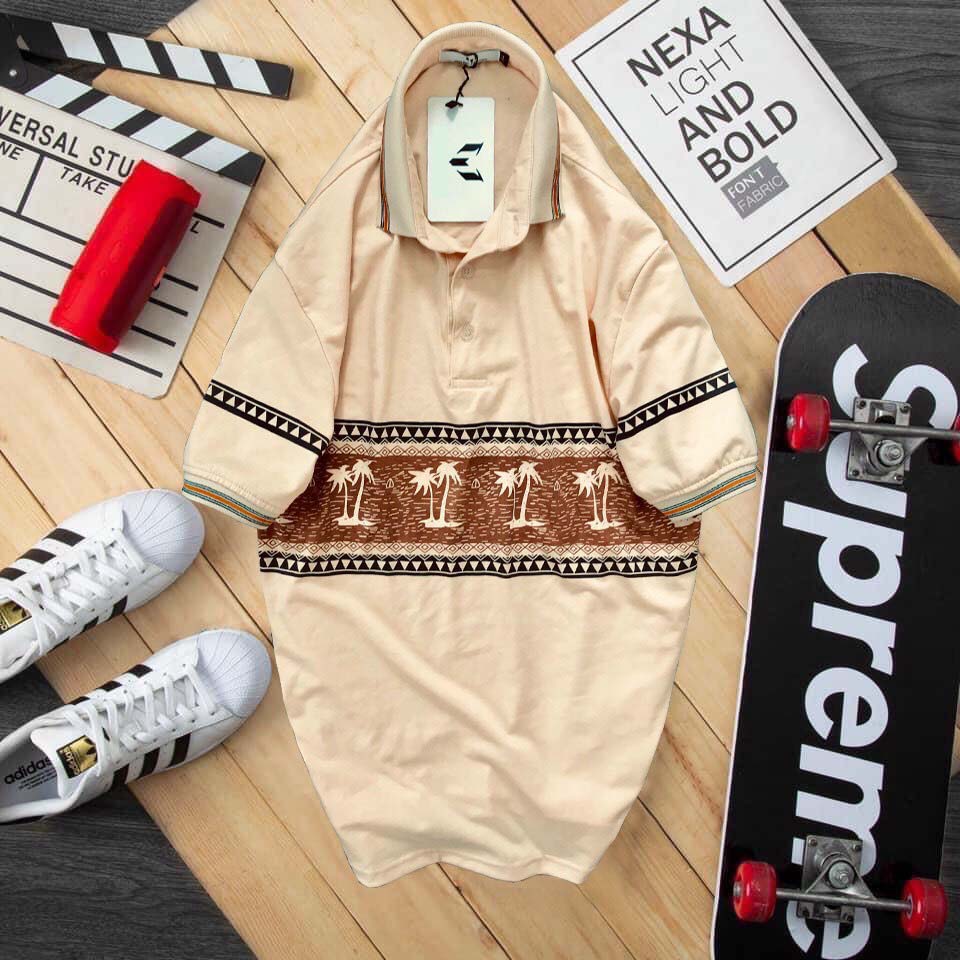 ÁO THUN THỜI TRANG NAM TAY NGẮN CÓ CỔ IN HÌNH HOẠT TIẾT CÂY DỪA ĐỘC ĐÁO - LZ FASHION - LZPS141