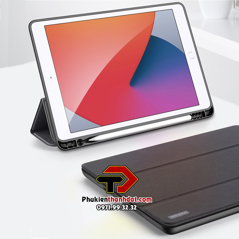 Bao da chống sốc cho iPad 10.2 2021 chính hãng Dux Ducis Domo có ngăn để bút - Hàng chính hãng