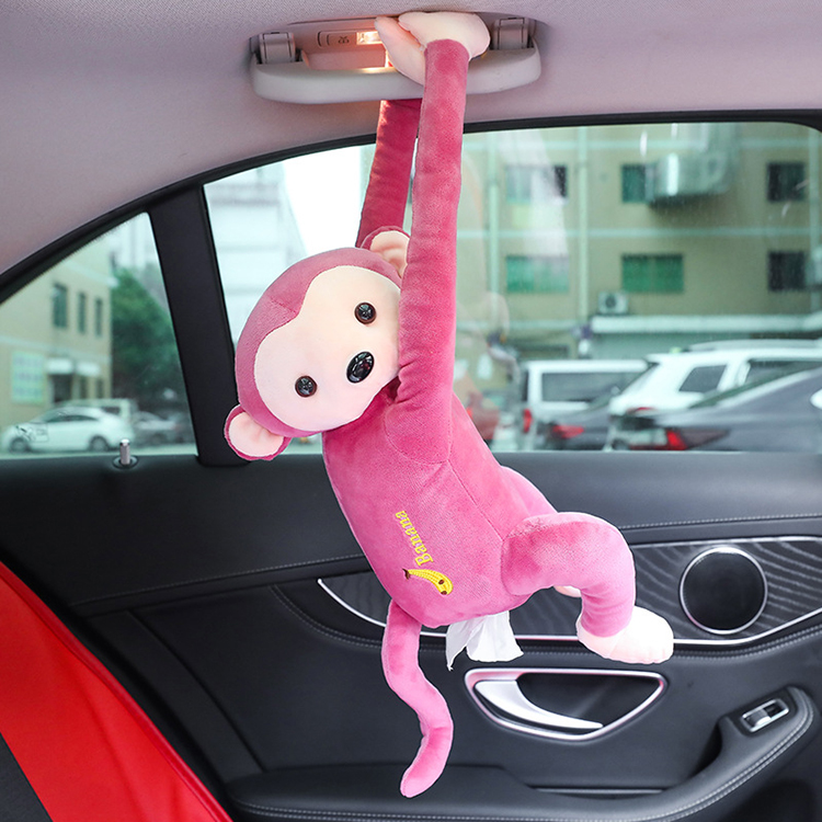 Túi đựng khăn giấy bằng thú nhồi bông Pink Monkey