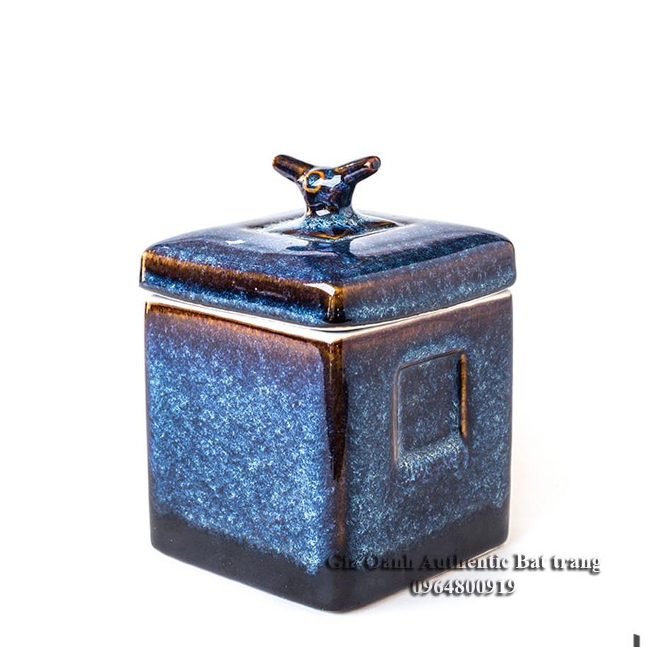 HỘP ĐỰNG TRÀ D11H15cm - Men hỏa biến CAO CẤP và SANG TRỌNG vừa đựng vừa trang trí rất tuyệt đẹp