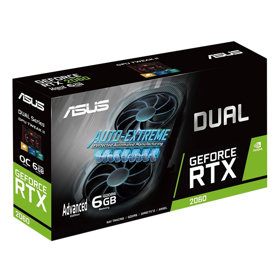 Card Màn Hình VGA ASUS DUAL-RTX2060-A6G-EVO GDDR6 6GB 192-bit - Hàng Chính Hãng