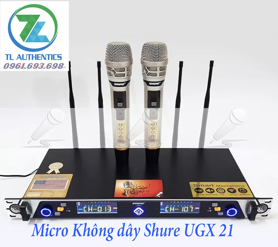 Micro không dây  UGX 21 hàng chính hãng thế hệ 2024,tặng kèm bộ sạc pin + 4 pin 1200mah bảo hành 6 tháng