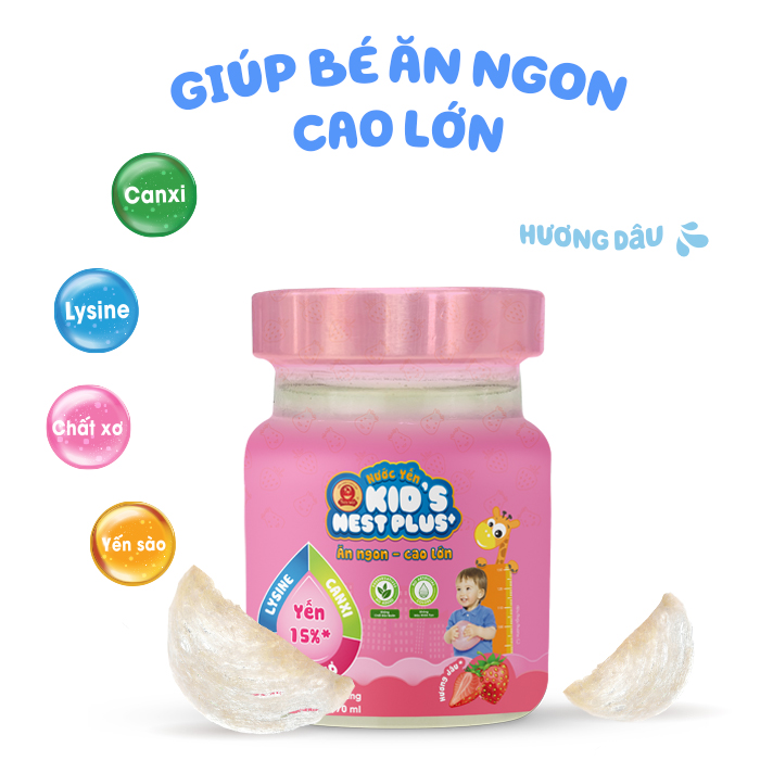 Nước yến sào cho trẻ em Kid's Nest Plus+ Ăn Ngon Cao Lớn (1 hũ x 70ml)