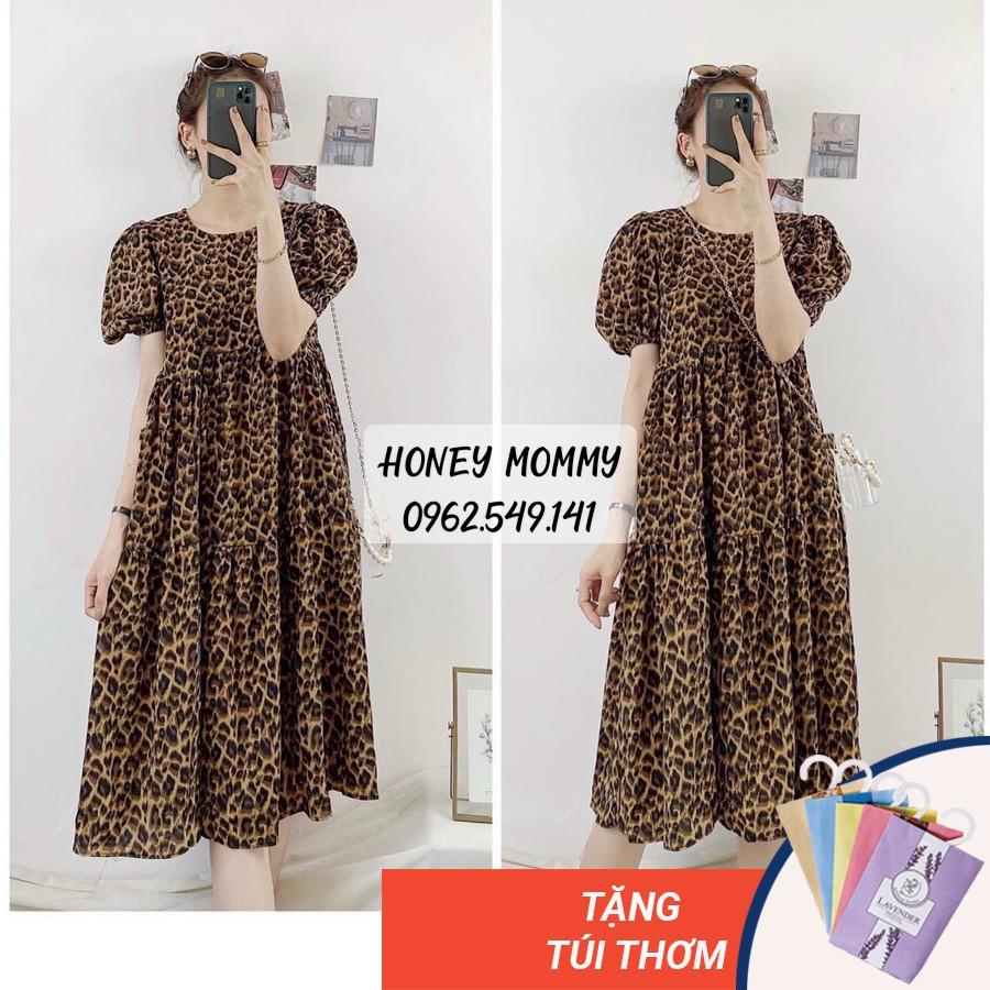 Váy Bầu Hè Dáng Suông Thiết Kế Đi Chơi Sang Chảnh HD2627 Honey Mommy Đầm Bầu Công Sở Ngắn Tay