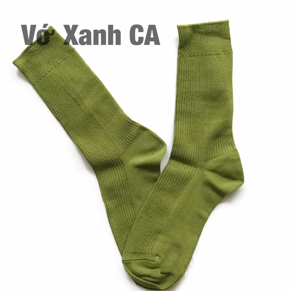 Vớ Tất Xanh cổ cao, dày dặn màu xanh nỏn chuối- xanh CA SQ BĐ