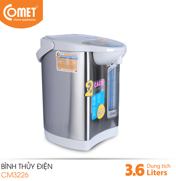 Bình thuỷ điện dung tích 3.6L - 730W Comet CM3226 - Hàng chính hãng