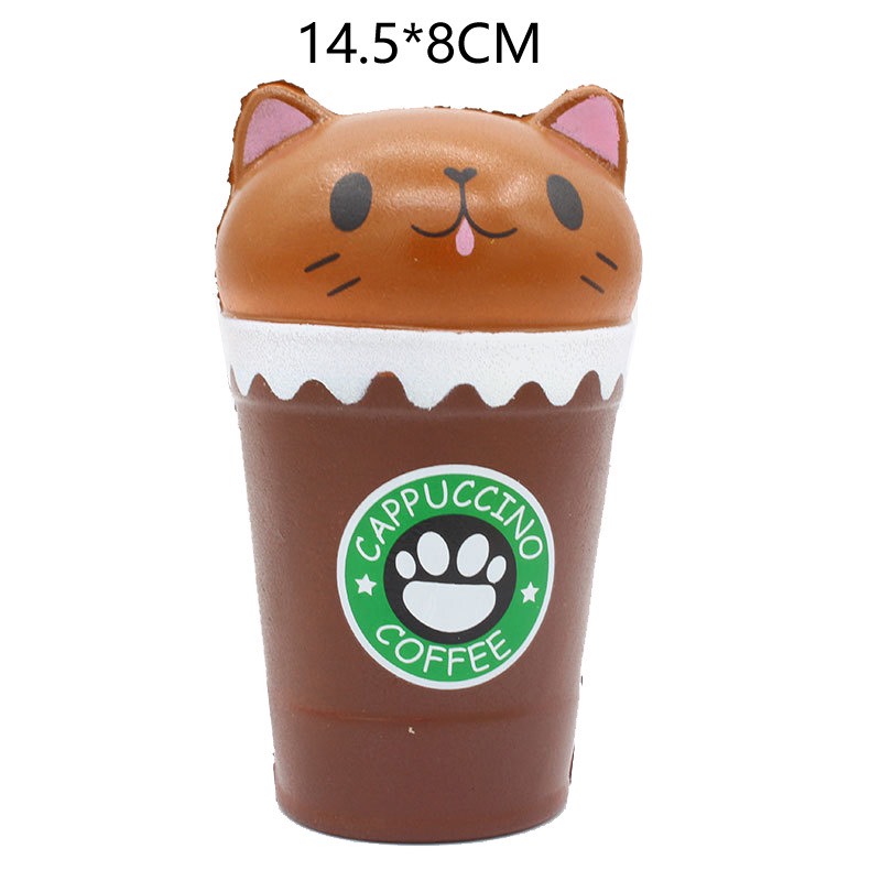 Squishy ly cafe mèo Kitty, squishy chậm tăng mùi thơm dịu nhẹ, đồ chơi cho bé trai và bé gái