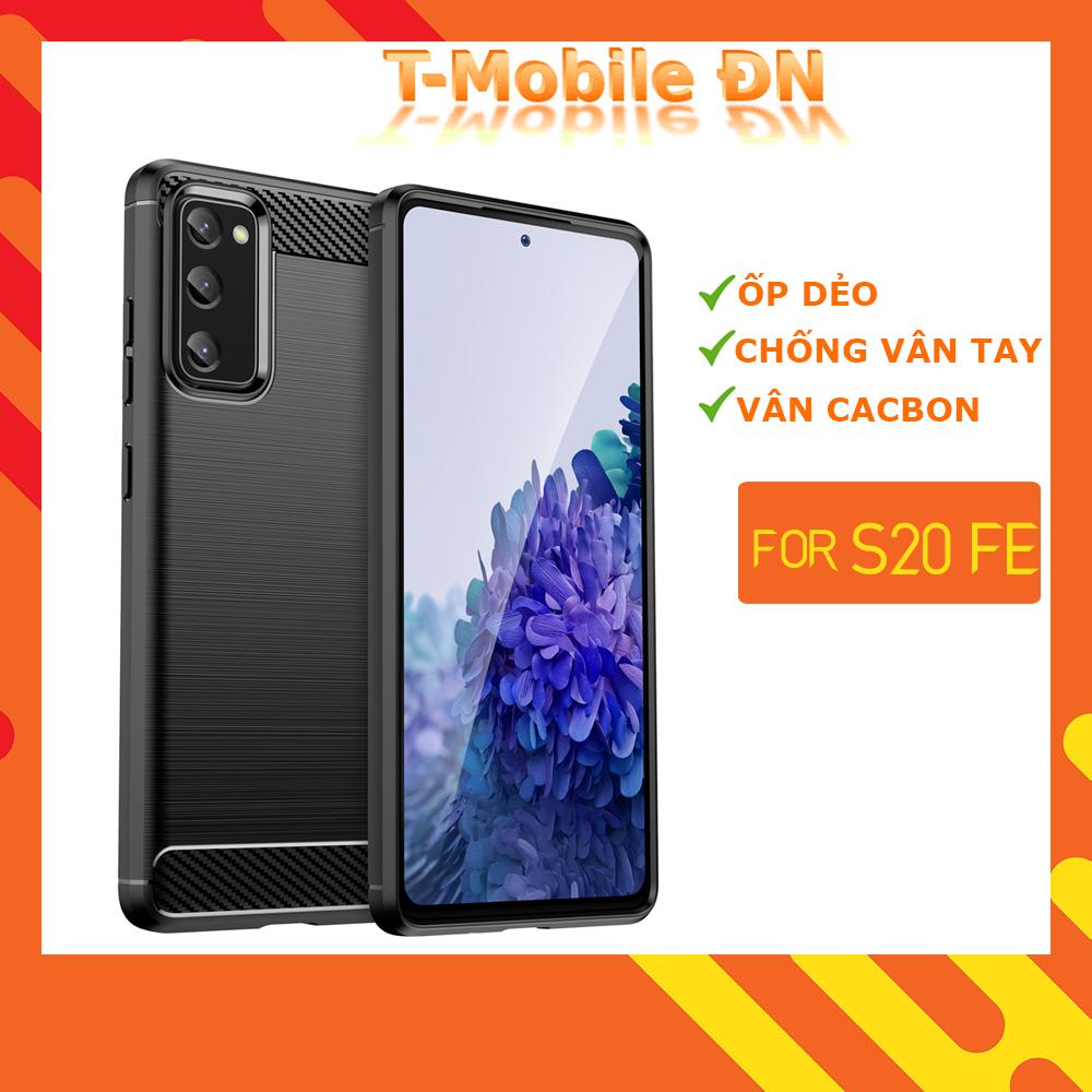 Ốp lưng dành cho Samsung S20 FE ốp silicone mềm Carbone phay xước chống sốc chống vân tay