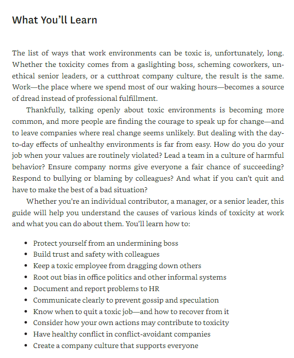 Sách ngoại văn: HBR Guide To Navigating The Toxic Workplace (HBR Guide)