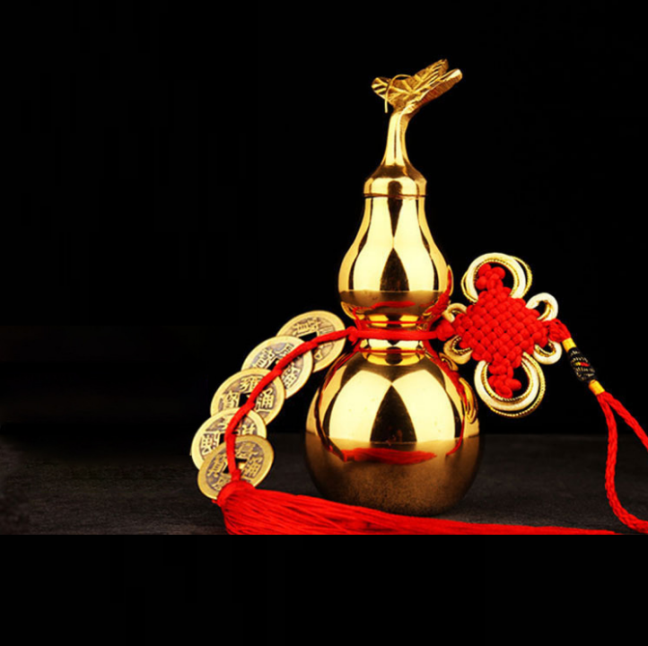 Đồng Nguyên Chất Dây Đồng Xu Ngũ Đế kèm Hồ Lô Đồng Tài Lộc