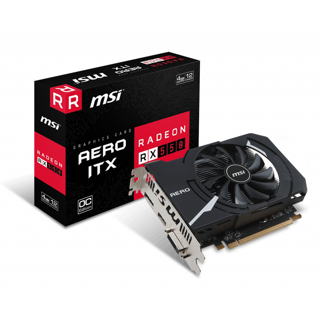 Card đồ họa VGA MSI Radeon RX 550 AERO ITX 4G OC GDDR5 128-bit - Hàng Chính Hãng