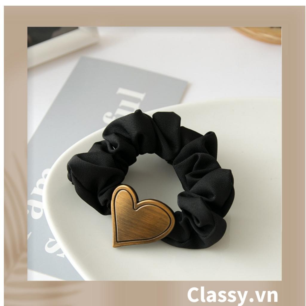 Dây cột tóc Classy màu đen basic, một vòng dây co dãn tốt dành cho nữ PK1213