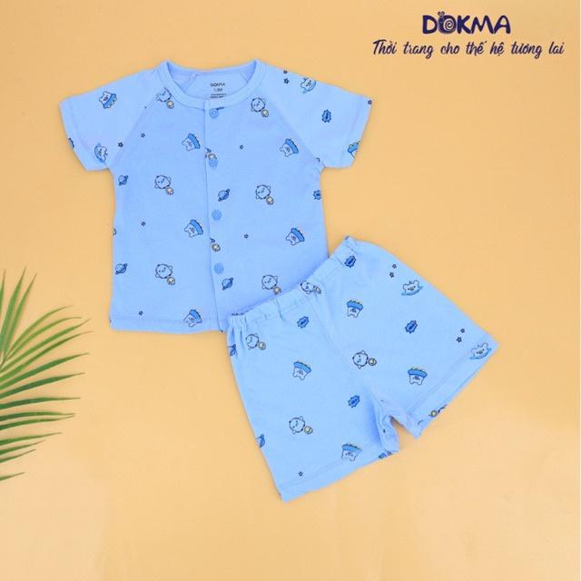 DB412 Bộ quần áo cài giữa cộc tay Dokma (3-12M)