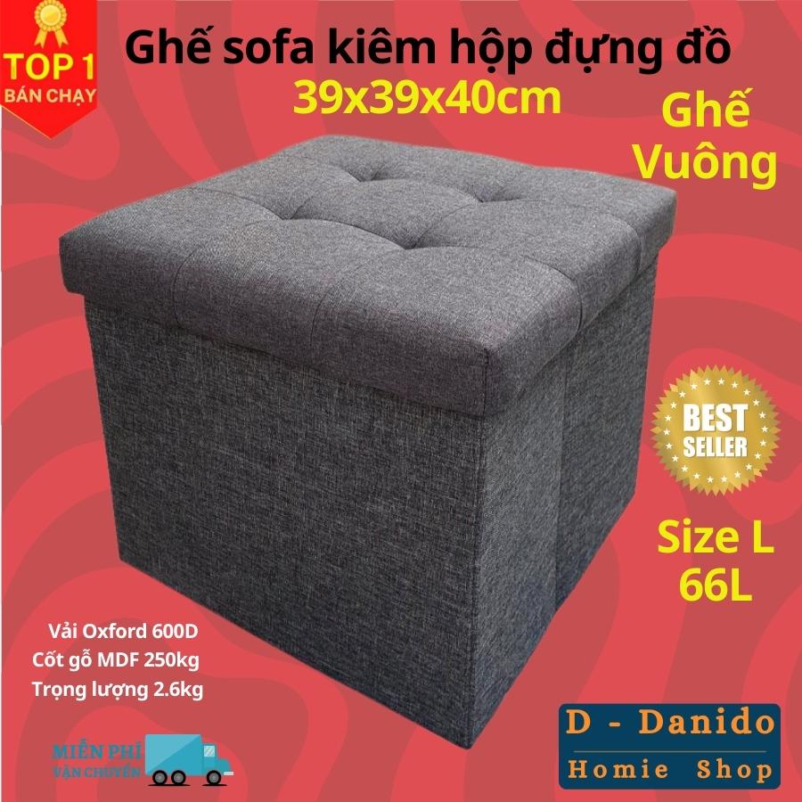 Thùng đựng đồ đa năng kiếm ghế ngồi gấp gọn 110L cỡ đại Châu Âu CA05 - Thùng gỗ bọc vải Oxford cao cấp chắc chắn có thể làm ghế ngồi, trang trí nhà cửa D Danido