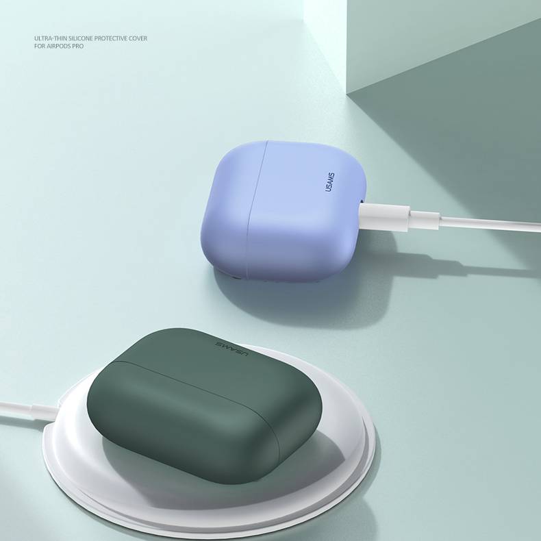 Bao case chống sốc silicon cho tai nghe Apple Airpods Pro hiệu Usams BH569 (siêu mỏng 2mm, chống vân tay, chống bám bẩn, chống va đập, vật liệu cao cấp) - hàng nhập khẩu