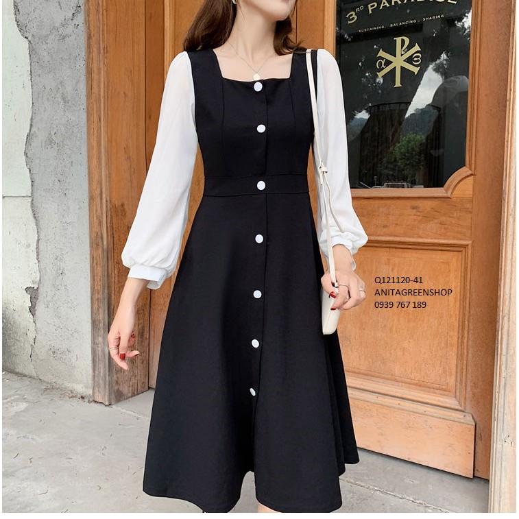 Q121120 ĐẦM SUÔNG CHỮ A CỔ VUÔNG