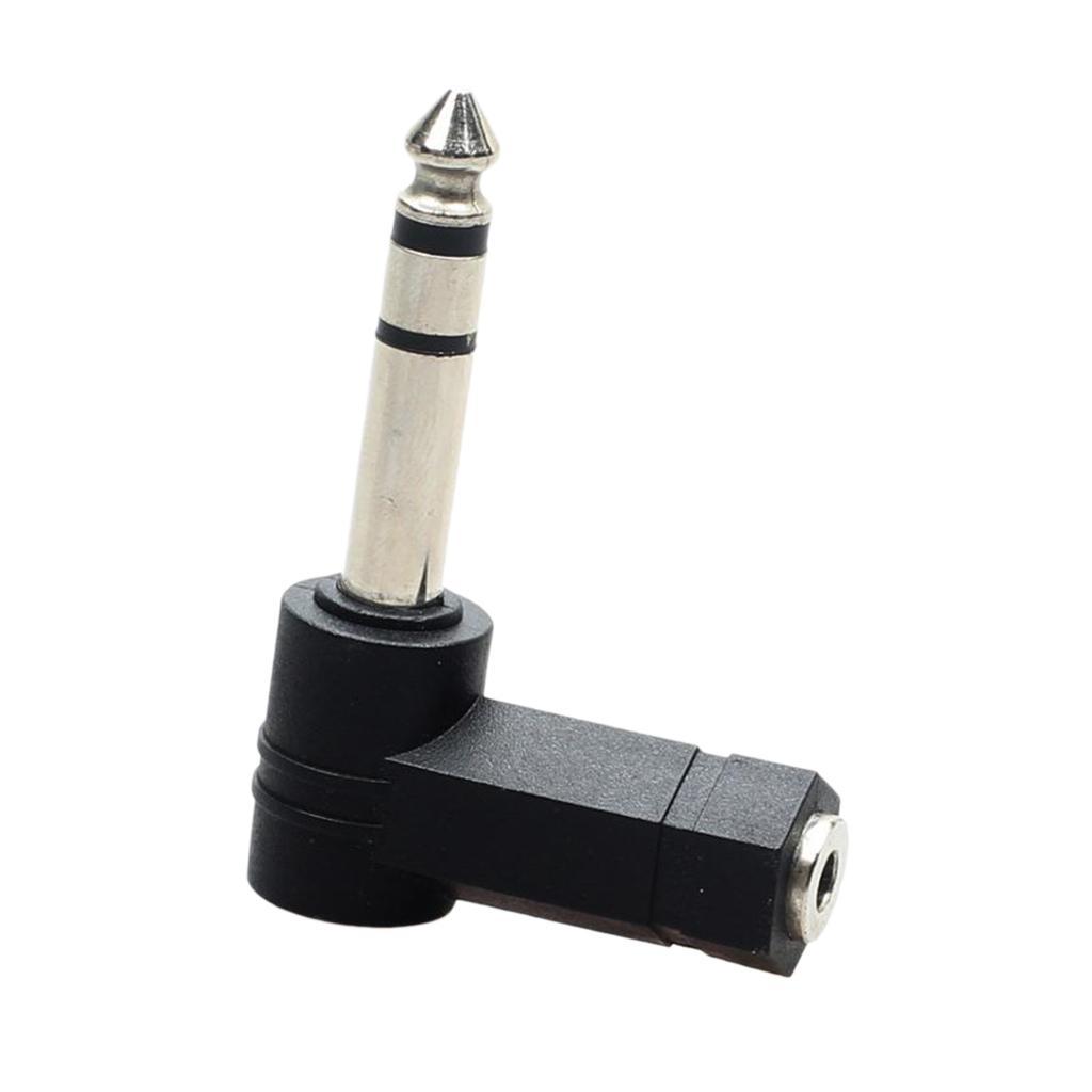 2pcs 3.5mm Stereo Jack Socket to 6.35mm Plug Microphone Angle Adapter