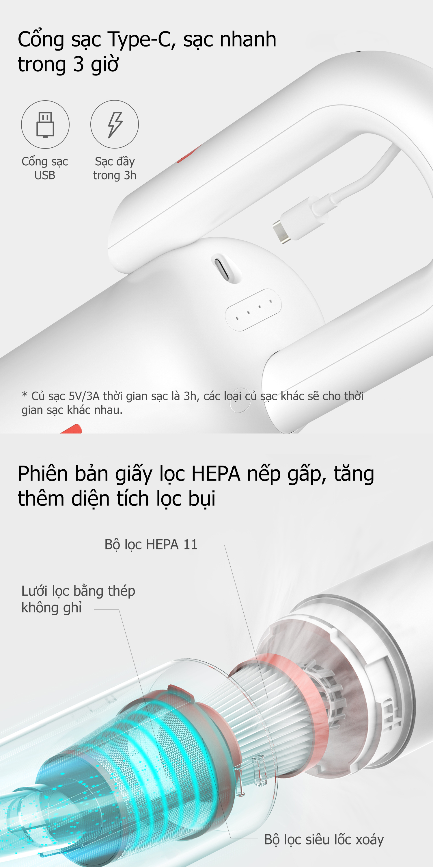 Máy hút bụi không dây Sothing VC01max , hút bụi lau nhà 2 trong 1, dung lượng pin 2500mAh, công suất hút khỏe tiếng ồn thấp- Hàng chính hãng