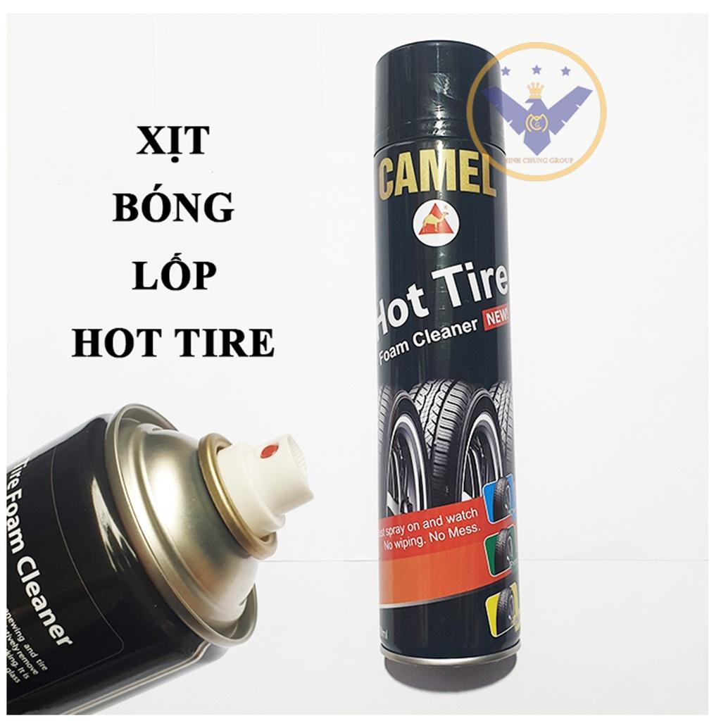 Chai xịt làm sạch và dưỡng bóng lốp, vỏ xe ô tô, xe máy Camel 650ml