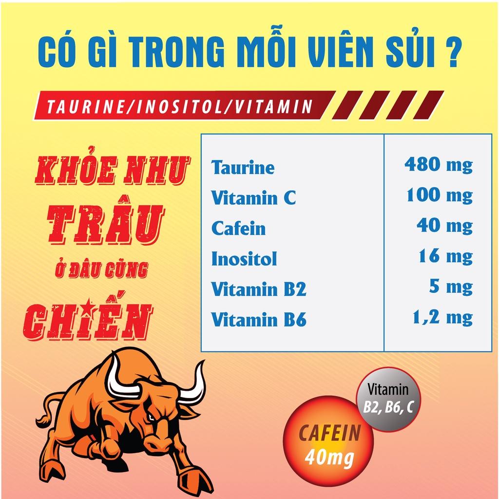 Viên sủi tăng lực vị bò húc Hadiphar bổ sung vitamin tăng sức đề kháng ( 4 viên )
