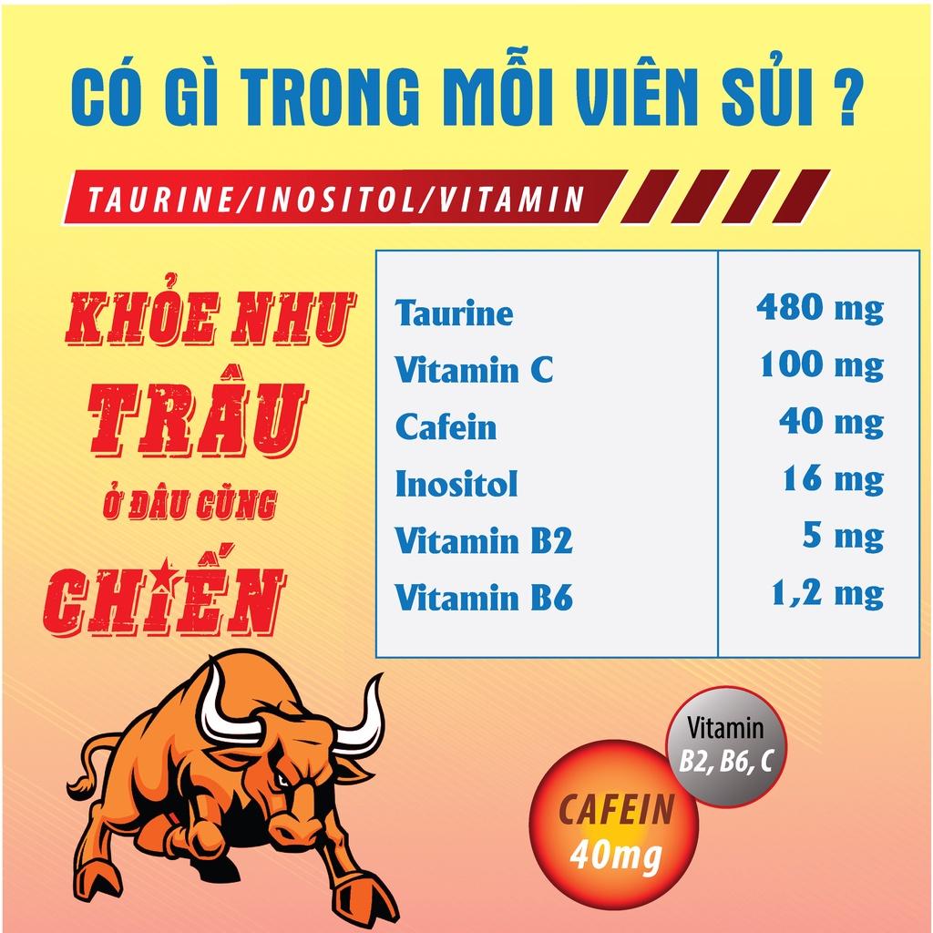 Viên sủi tăng lực vị bò húc Hadiphar bổ sung vitamin tăng sức đề kháng