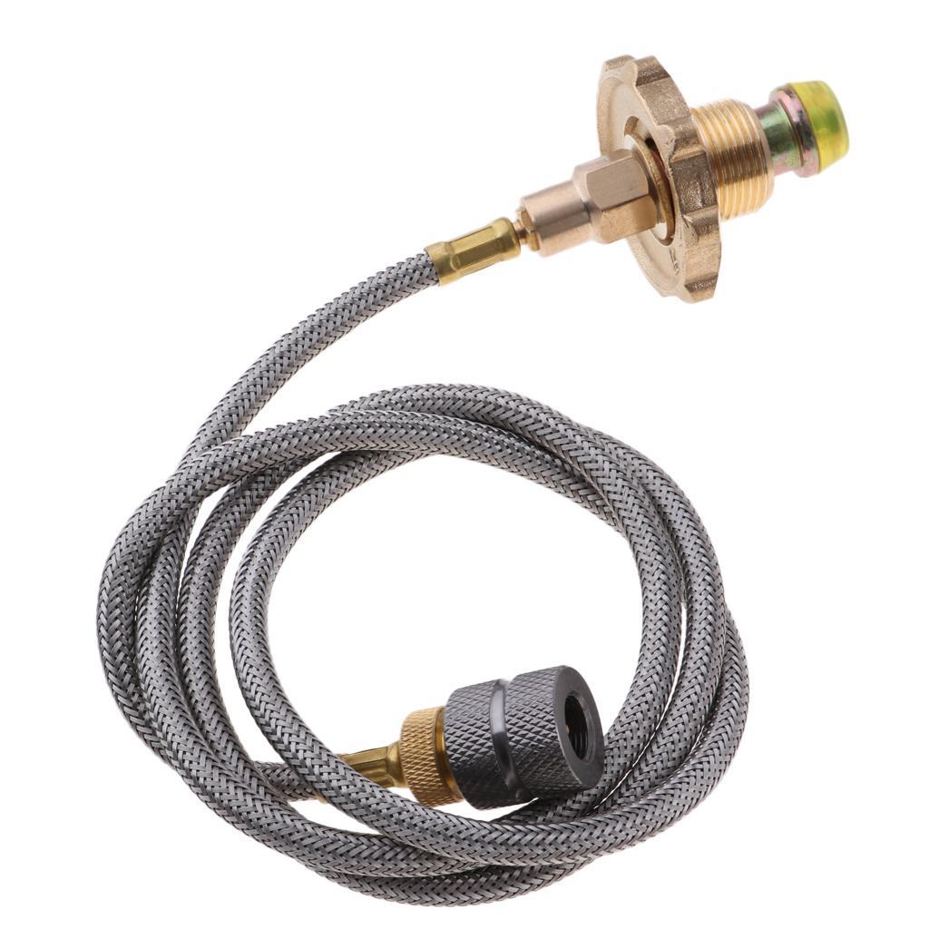Camping Stove Use Burner Gas Propane Refill Adapter Flat Tank Coupler 102cm
