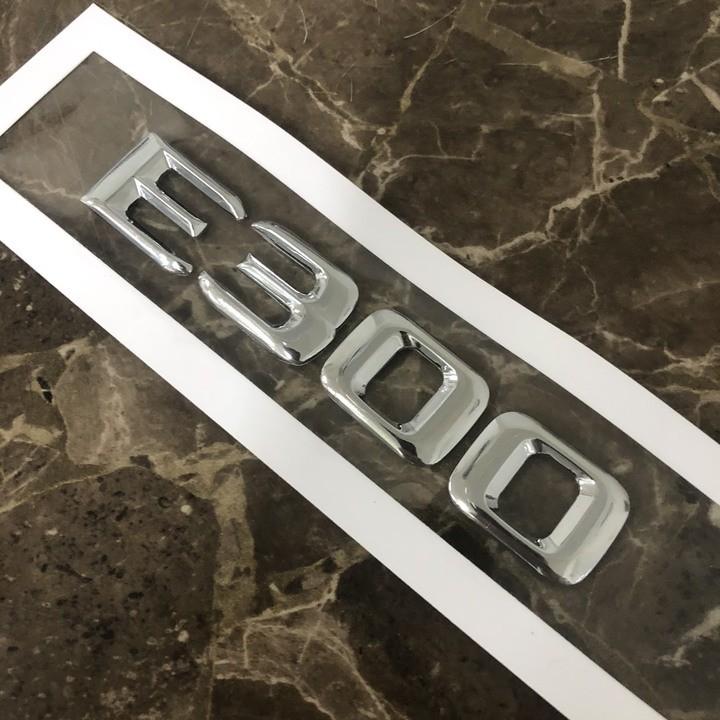 Decal tem chữ Inox dán đuôi xe ô tô Mercedess E200 và E300