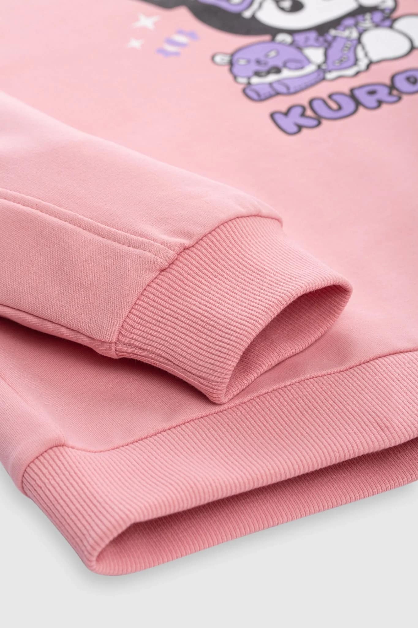 Aó nỉ cổ tròn bé gái in hình Kuromi Chiho size 100-130 cm