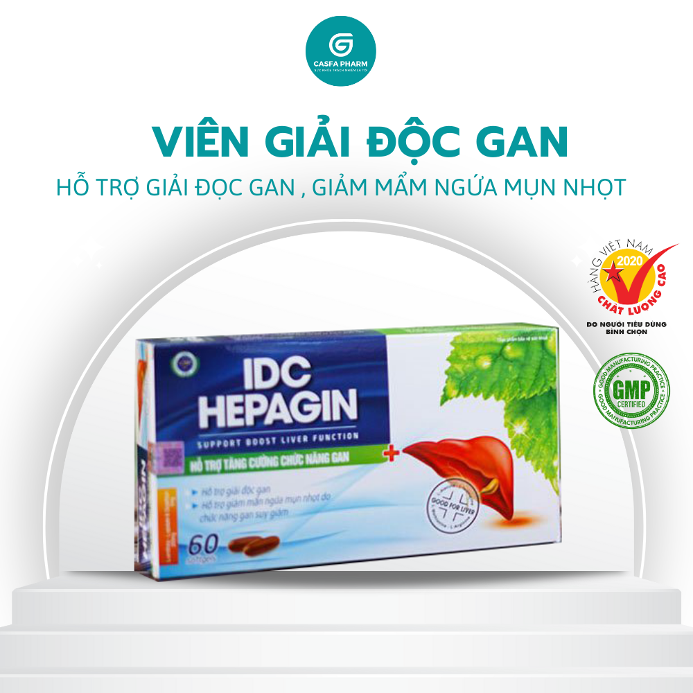 IDC LIVERTOP, Hỗ trợ thanh nhiệt, mát gan, giúp giải độc gan và bảo vệ gan, hỗ trợ tăng cường chức năng gan, Hộp 60 viên