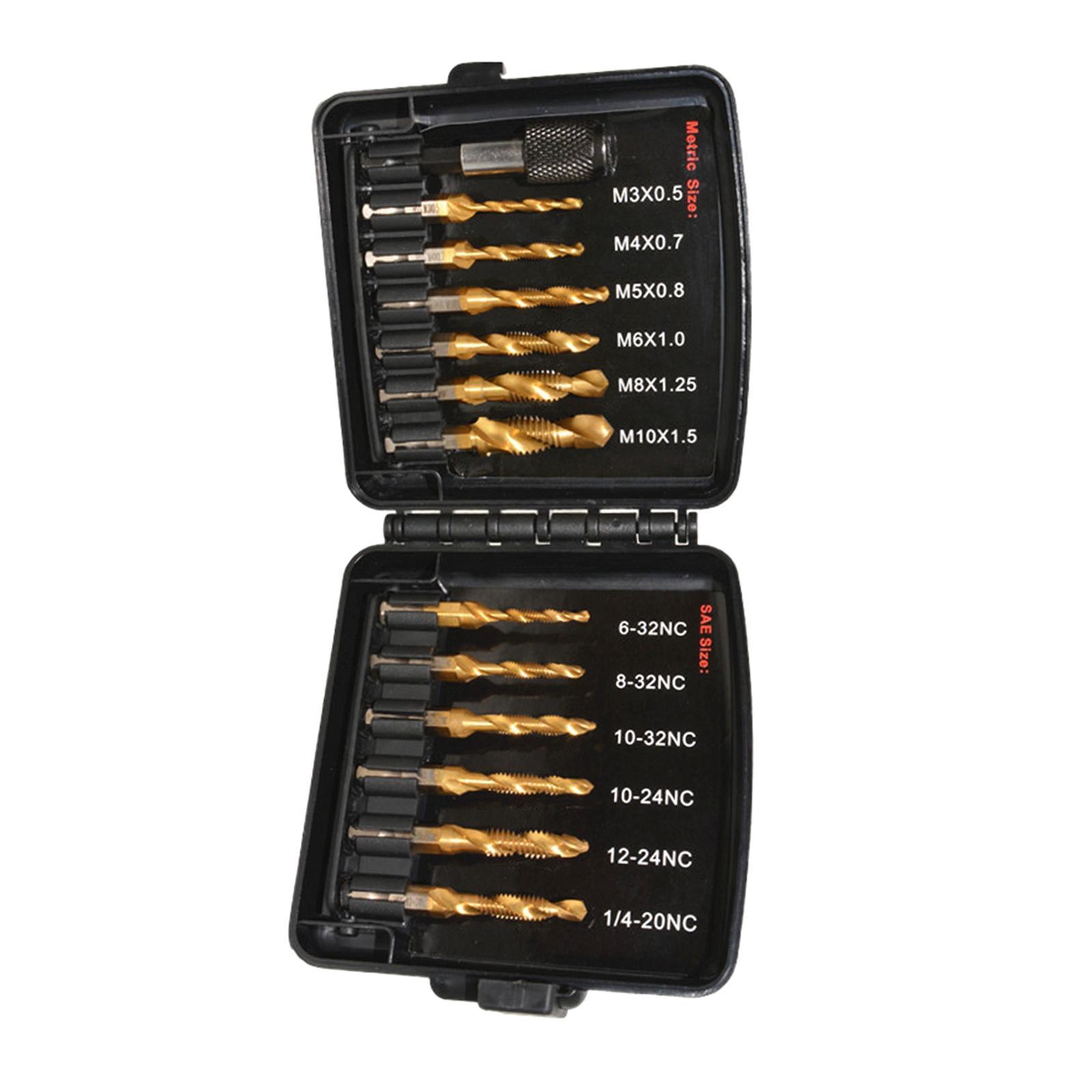 Metric SAE Thread bit drill bit Set Combination Drill bit for Tapping Deburring