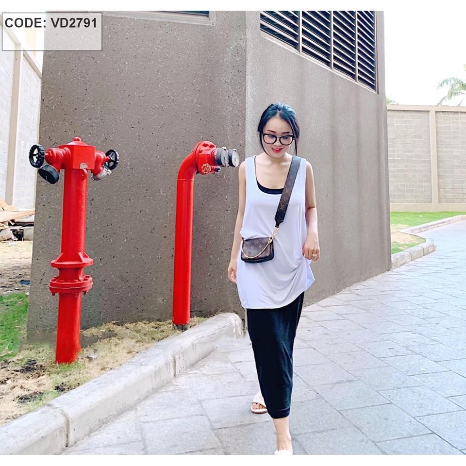 Đầm Thun 2 Dây Kèm Áo So Hot Freesize Cho Nàng Từ 40 Đến 60kg Có 2 Màu Kem Đậm Và Trắng