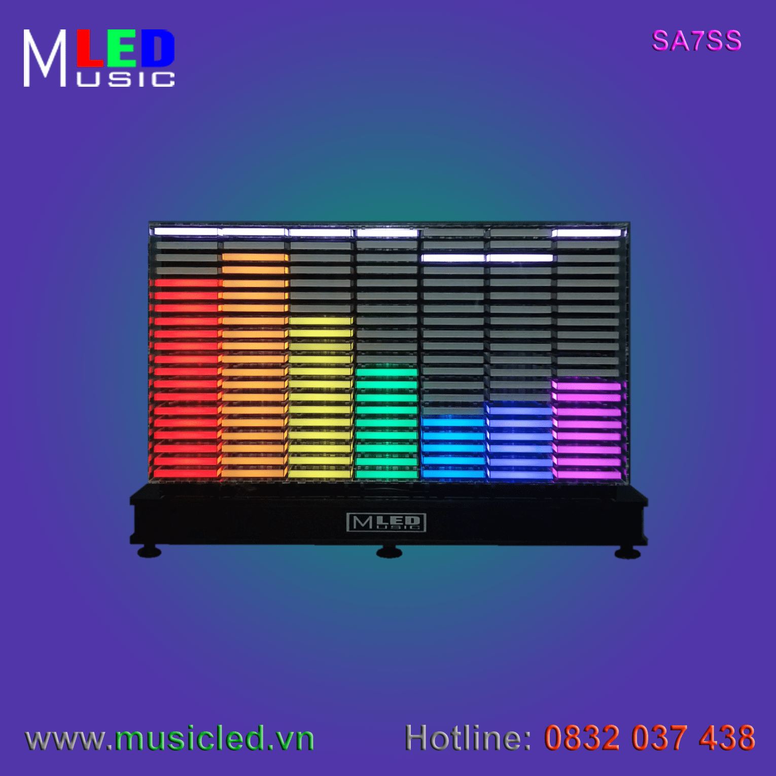 Dàn đèn Music LED nháy theo tần số nhạc 7 cột để bàn