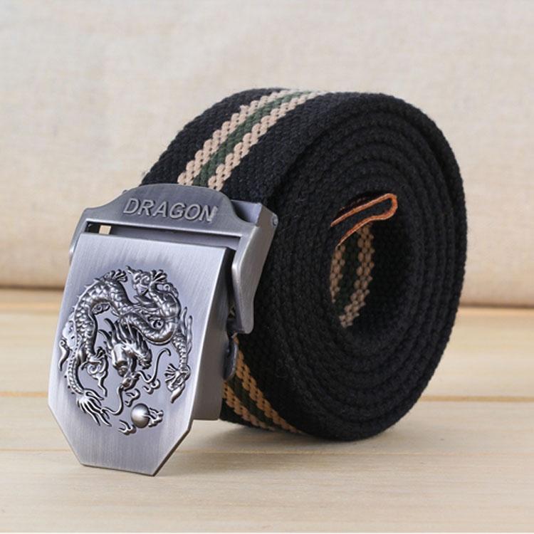 Dây lưng nam vải dù mặt Rồng, thắt lưng nam trẻ trung vải bố siêu bền khóa cài kim loại không gỉ sáng bóng Hàng Chính Hãng
